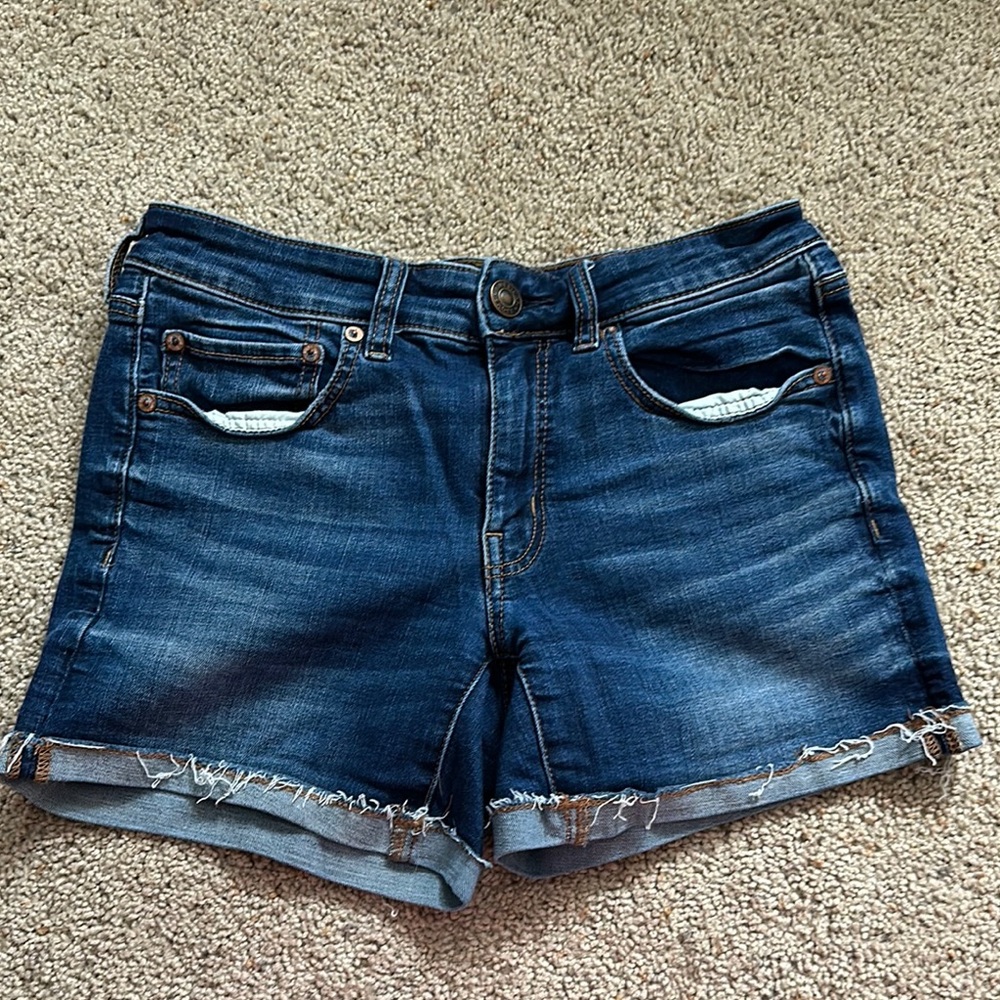 American Eagle Outfitters Blue Jean Shorts with Rolled Hems